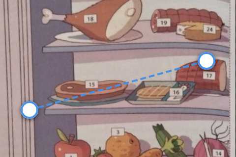 A reference line drawn along a shelf